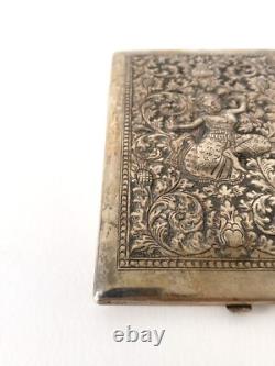 Ancien porte-cigarettes en argent 900 de Thaïlande Art traditionnel Kinnari