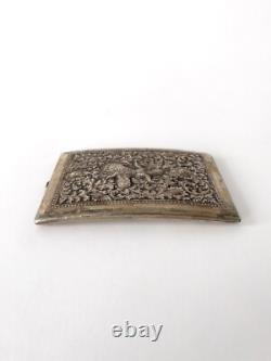 Ancien porte-cigarettes en argent 900 de Thaïlande Art traditionnel Kinnari