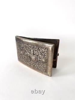 Ancien porte-cigarettes en argent 900 de Thaïlande Art traditionnel Kinnari