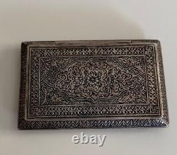 Ancien poudrier boite a poudre argent silver box compact powder islamist persian