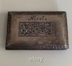 Ancien poudrier boite a poudre argent silver box compact powder islamist persian