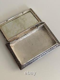 Ancien poudrier boite a poudre argent silver box compact powder islamist persian