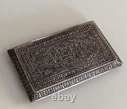 Ancien poudrier boite a poudre argent silver box compact powder islamist persian