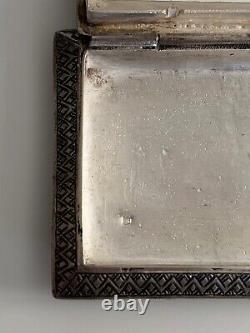 Ancien poudrier boite a poudre argent silver box compact powder islamist persian