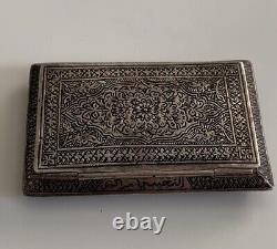 Ancien poudrier boite a poudre argent silver box compact powder islamist persian