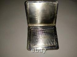 Ancien poudrier en argent massif 835 Germany, German silver powder box