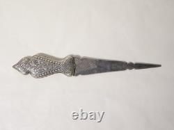 Ancien rare Coupe-papier ouvre-lettres en argent massif judaïca Tunisie XIX-XXe