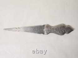 Ancien rare Coupe-papier ouvre-lettres en argent massif judaïca Tunisie XIX-XXe