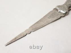 Ancien rare Coupe-papier ouvre-lettres en argent massif judaïca Tunisie XIX-XXe