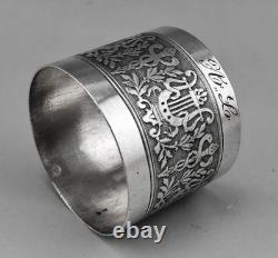 Ancien rond de serviette en argent massif minerve fin XIX e