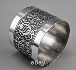 Ancien rond de serviette en argent massif minerve fin XIX e