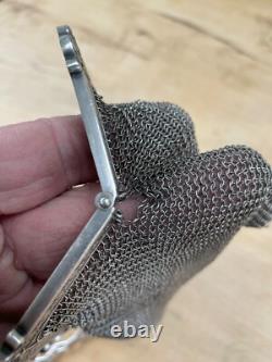 Ancien sac de soirée en maille argent massif 219 gr No porte monnaie