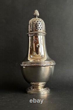 Ancien sucrier argent massif sterling silver orfèvre L. Lapar décor ruban XIXème