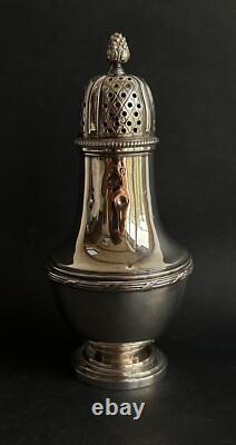 Ancien sucrier argent massif sterling silver orfèvre L. Lapar décor ruban XIXème