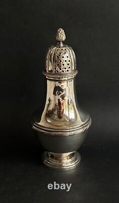 Ancien sucrier argent massif sterling silver orfèvre L. Lapar décor ruban XIXème