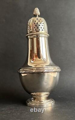 Ancien sucrier argent massif sterling silver orfèvre L. Lapar décor ruban XIXème