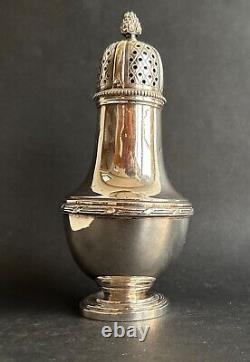 Ancien sucrier argent massif sterling silver orfèvre L. Lapar décor ruban XIXème