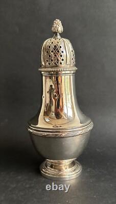 Ancien sucrier argent massif sterling silver orfèvre L. Lapar décor ruban XIXème