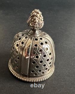 Ancien sucrier argent massif sterling silver orfèvre L. Lapar décor ruban XIXème