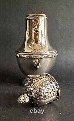Ancien sucrier argent massif sterling silver orfèvre L. Lapar décor ruban XIXème