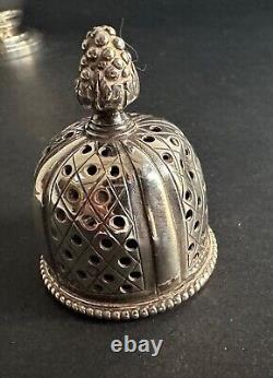Ancien sucrier argent massif sterling silver orfèvre L. Lapar décor ruban XIXème