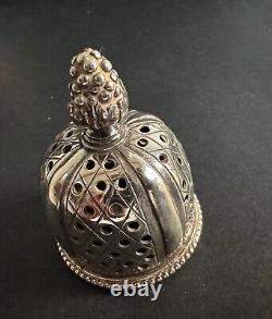 Ancien sucrier argent massif sterling silver orfèvre L. Lapar décor ruban XIXème
