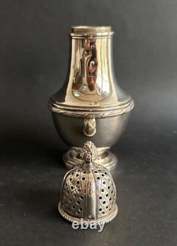 Ancien sucrier argent massif sterling silver orfèvre L. Lapar décor ruban XIXème