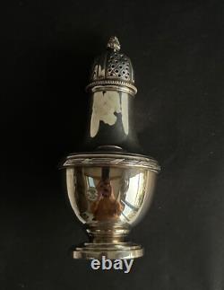 Ancien sucrier argent massif sterling silver orfèvre L. Lapar décor ruban XIXème