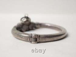 Ancien superbe lourd Bracelet Rajasthan argent massif ethnique tribal XIXe