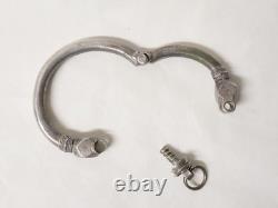 Ancien superbe lourd Bracelet Rajasthan argent massif ethnique tribal XIXe