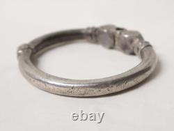 Ancien superbe lourd Bracelet Rajasthan argent massif ethnique tribal XIXe