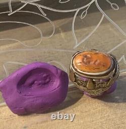 Ancienne Bague Afghane XIX-XXsiècle, Argent Massif, Intaille Agate Gazelle