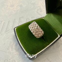 Ancienne Bague Argent Massif Moderniste Monture Ouvragé Poinçons
