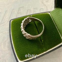 Ancienne Bague Argent Massif Moderniste Monture Ouvragé Poinçons