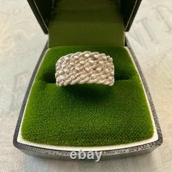 Ancienne Bague Argent Massif Moderniste Monture Ouvragé Poinçons