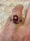 Ancienne Bague Argent Massif Ouvragée Véritable Rubis Imposant