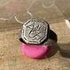 Ancienne Bague Byzantine, Argent Massif, I200 Siècle Ap Jc, Gravée Oiseau