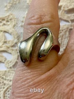 Ancienne Bague Moderniste Argent Massif Scandinave