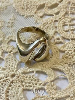 Ancienne Bague Moderniste Argent Massif Scandinave