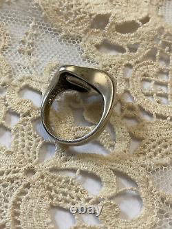 Ancienne Bague Moderniste Argent Massif Scandinave