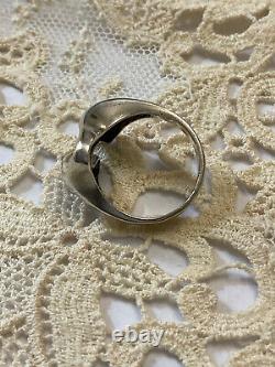 Ancienne Bague Moderniste Argent Massif Scandinave