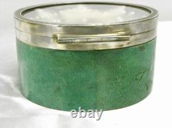 Ancienne Boite Arent Massif Galuchat Diorama Fixe Sous Verre Coffret