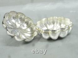 Ancienne Boite Pilule Coffret Citrouille Argent Massif Silver Box