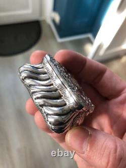 Ancienne Boite Pilules Argent Massif XVIIIème Hanau 66,4g Scène galante