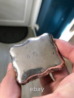 Ancienne Boite Pilules Argent Massif XVIIIème Hanau 66,4g Scène galante