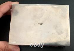 Ancienne Boite Rectangulaire En Argent Massif Et Bois Asie Art Nouveau
