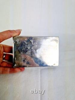 Ancienne Boite Rectangulaire En Argent Massif Et Bois Asie Art Nouveau
