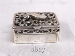 Ancienne Boite Vinaigrette Grillon Coffret Argent Massif Silver Box