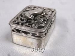 Ancienne Boite Vinaigrette Grillon Coffret Argent Massif Silver Box