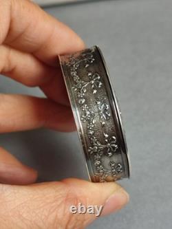 Ancienne Boîte à Pilules en Argent à déco style néo-classique vers 1900, 33g